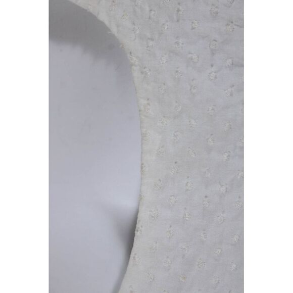 Ellelauri Womens Scoop Neck Sleeveless Textured A Line Dress White Size L - Picture 5 of 7